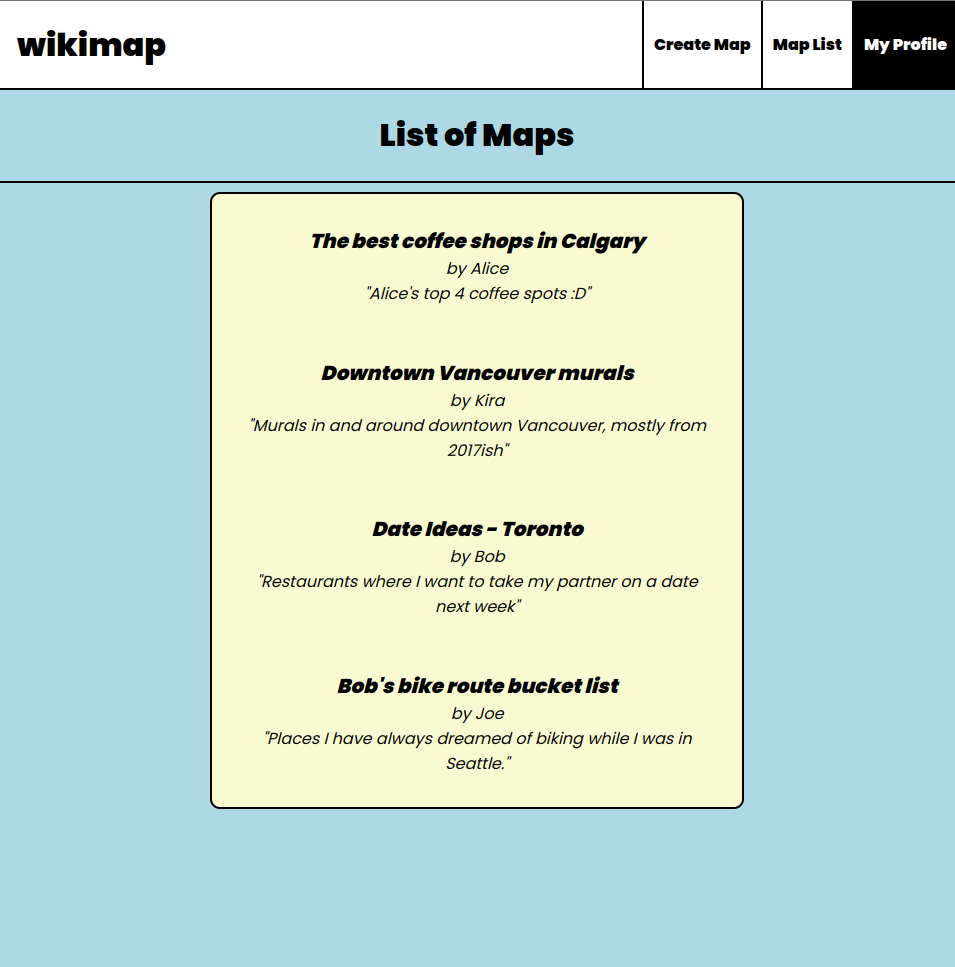 Map list view